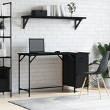 vidaXL Computerbureau 131x48x75 cm bewerkt hout zwart