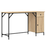 vidaXL Computerbureau 131x48x75 cm bewerkt hout zwart