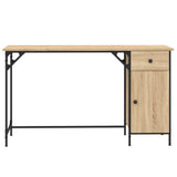 vidaXL Computerbureau 131x48x75 cm bewerkt hout zwart