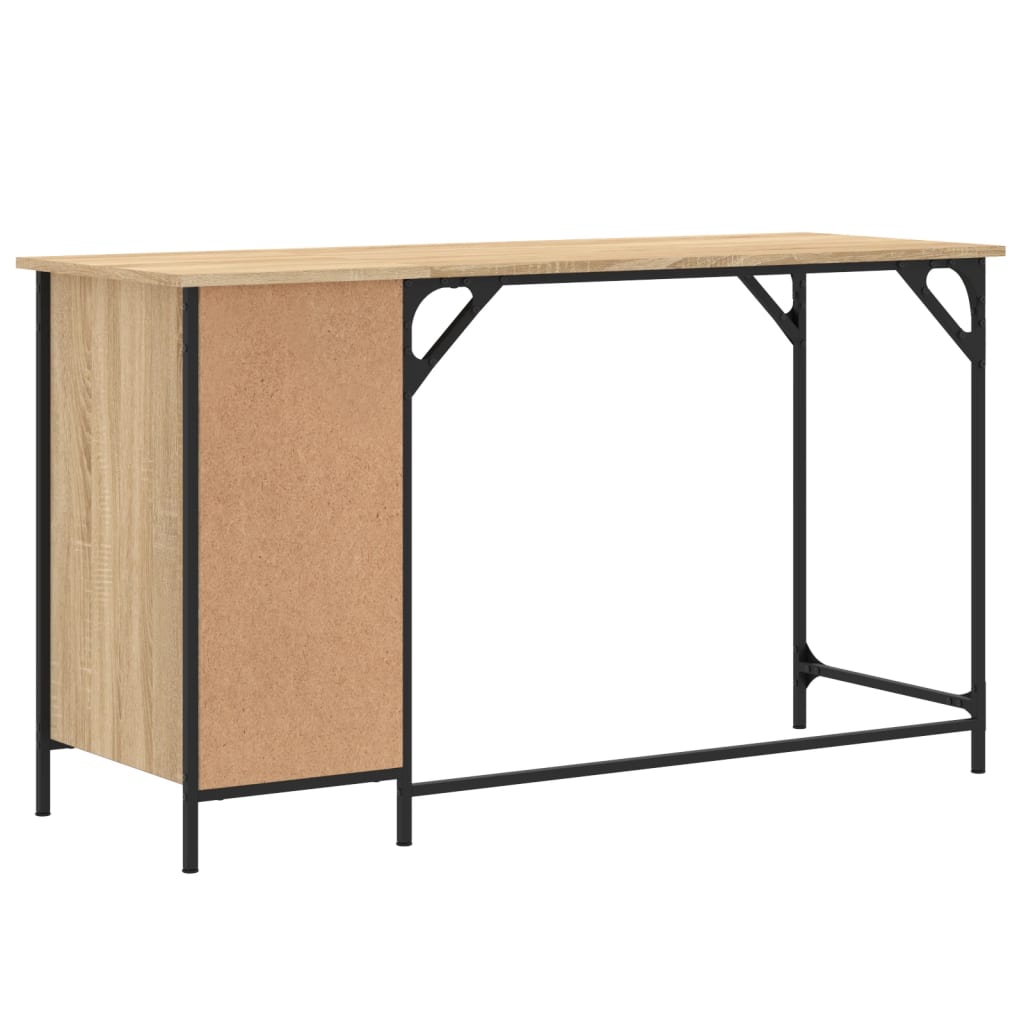 vidaXL Computerbureau 131x48x75 cm bewerkt hout zwart