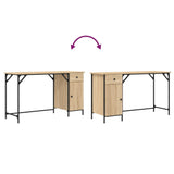 vidaXL Computerbureau 131x48x75 cm bewerkt hout zwart