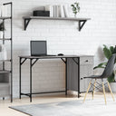 vidaXL Computerbureau 131x48x75 cm bewerkt hout zwart