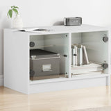 vidaXL Tv-meubel met glazen deuren 68x37x42 cm wit