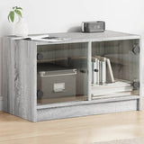 vidaXL Tv-meubel met glazen deuren 68x37x42 cm wit