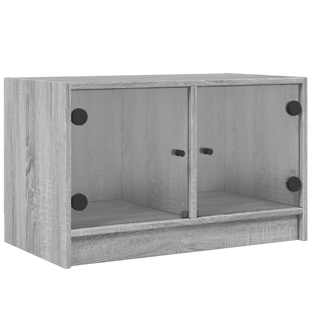 vidaXL Tv-meubel met glazen deuren 68x37x42 cm wit