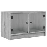 vidaXL Tv-meubel met glazen deuren 68x37x42 cm wit