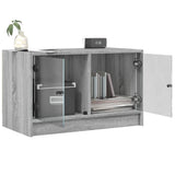 vidaXL Tv-meubel met glazen deuren 68x37x42 cm wit