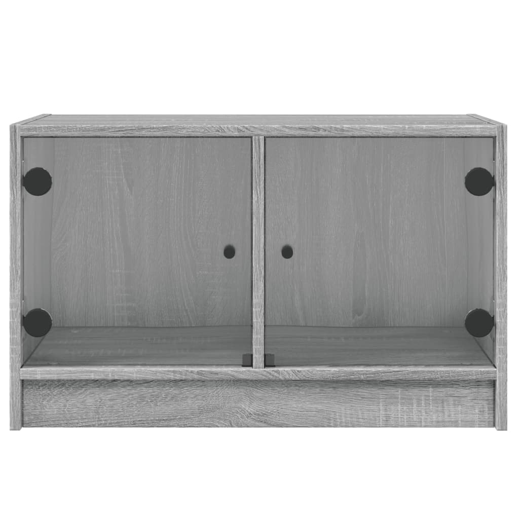vidaXL Tv-meubel met glazen deuren 68x37x42 cm wit