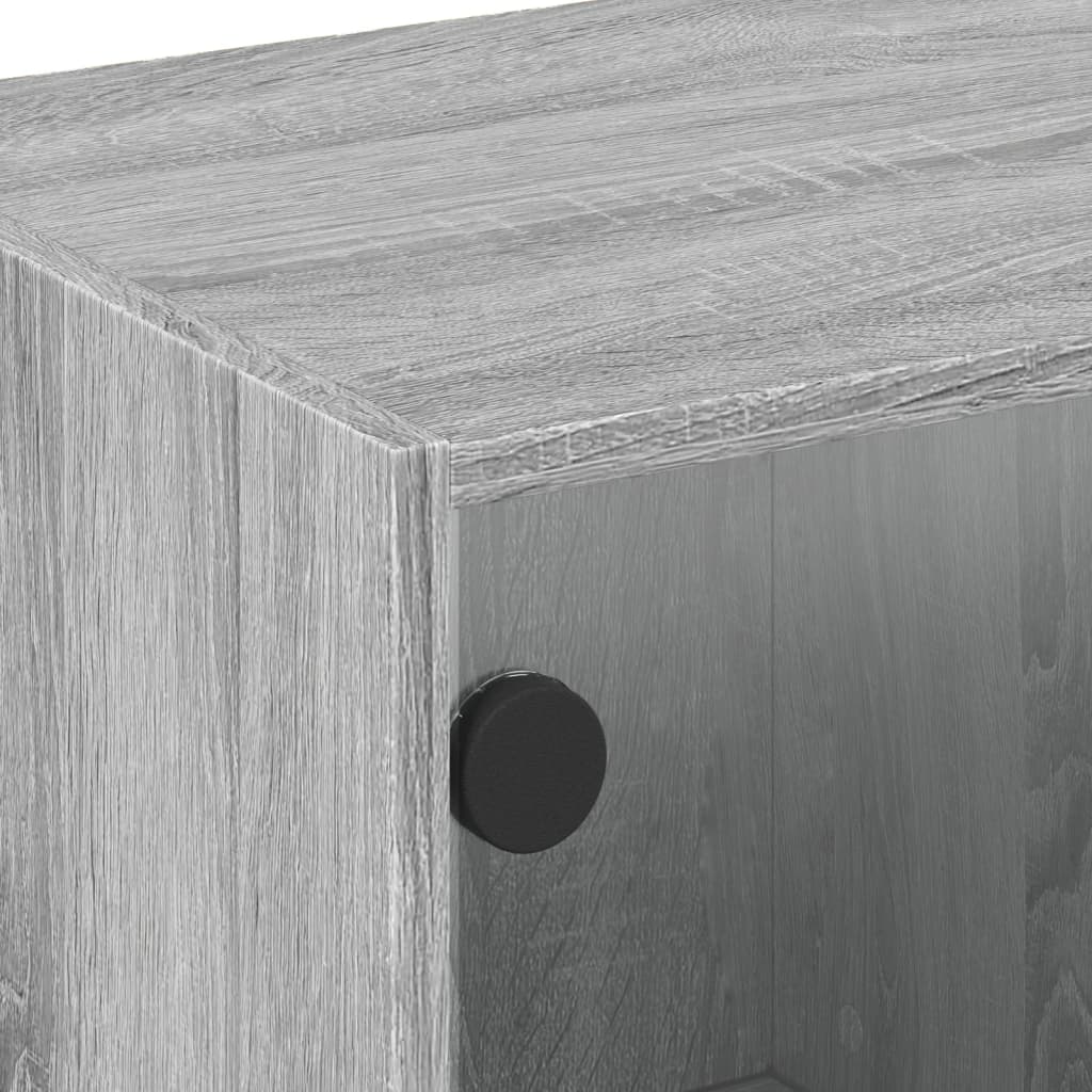 vidaXL Tv-meubel met glazen deuren 68x37x42 cm wit