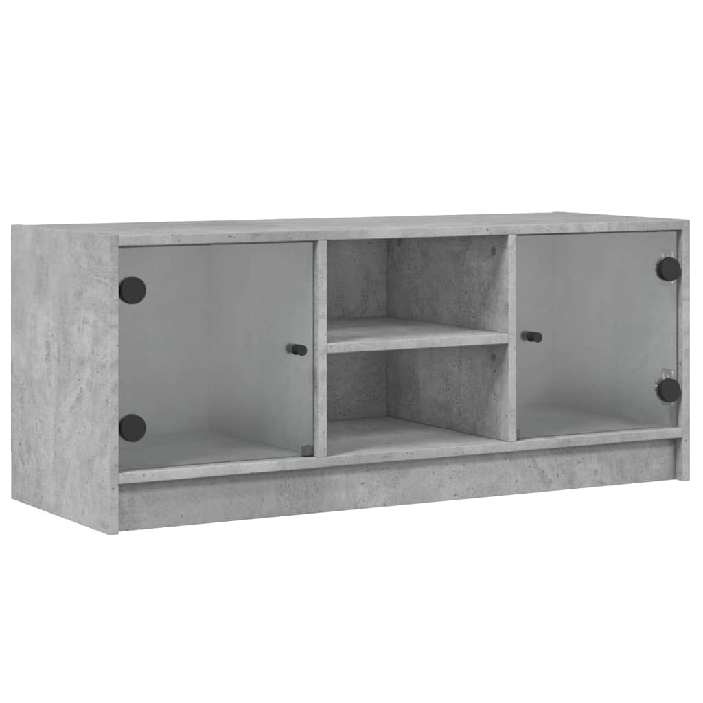 vidaXL Tv-meubel met glazen deuren 102x37x42 cm wit