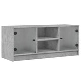 vidaXL Tv-meubel met glazen deuren 102x37x42 cm wit