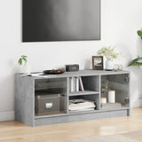 vidaXL Tv-meubel met glazen deuren 102x37x42 cm wit
