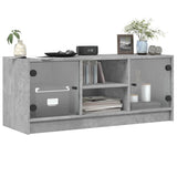 vidaXL Tv-meubel met glazen deuren 102x37x42 cm wit