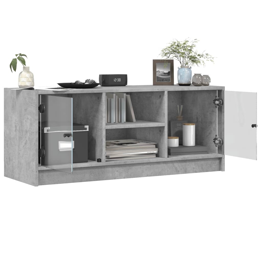 vidaXL Tv-meubel met glazen deuren 102x37x42 cm wit