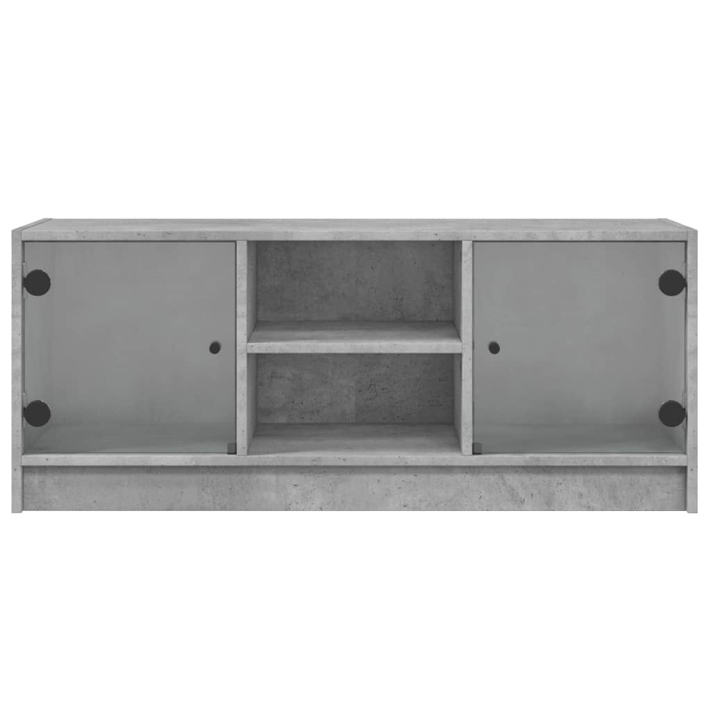 vidaXL Tv-meubel met glazen deuren 102x37x42 cm wit