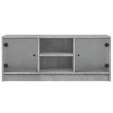 vidaXL Tv-meubel met glazen deuren 102x37x42 cm wit