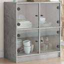 vidaXL Bijzetkast met glazen deuren 68x37x75,5 cm wit