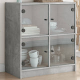 vidaXL Bijzetkast met glazen deuren 68x37x75,5 cm wit