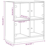 vidaXL Bijzetkast met glazen deuren 68x37x75,5 cm wit