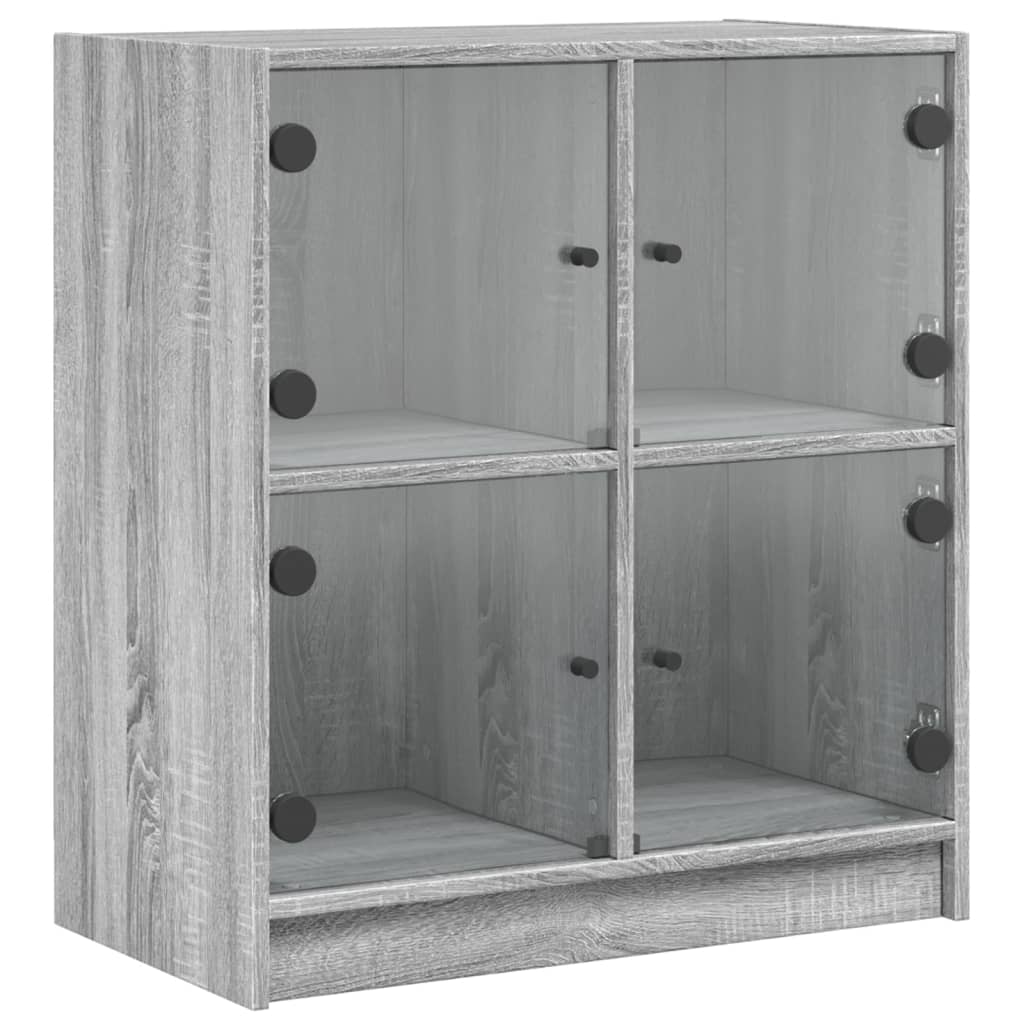 vidaXL Bijzetkast met glazen deuren 68x37x75,5 cm wit