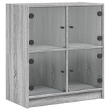 vidaXL Bijzetkast met glazen deuren 68x37x75,5 cm wit