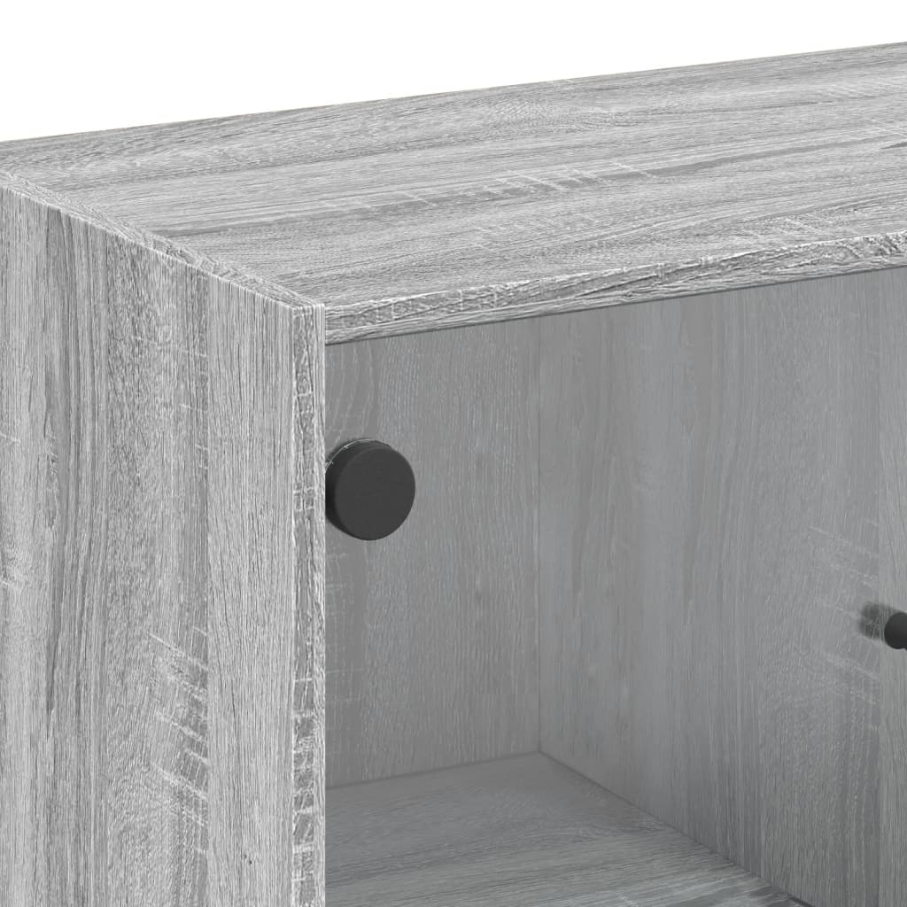 vidaXL Bijzetkast met glazen deuren 68x37x75,5 cm wit