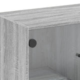vidaXL Bijzetkast met glazen deuren 68x37x75,5 cm wit