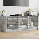vidaXL Tv-meubel met glazen deuren 102x37x42 cm wit