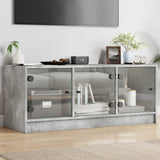vidaXL Tv-meubel met glazen deuren 102x37x42 cm wit