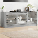 vidaXL Tv-meubel met glazen deuren 102x37x42 cm wit