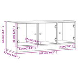 vidaXL Tv-meubel met glazen deuren 102x37x42 cm wit