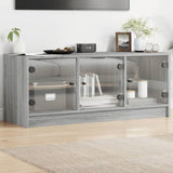 vidaXL Tv-meubel met glazen deuren 102x37x42 cm wit