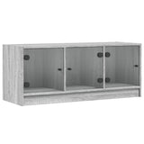 vidaXL Tv-meubel met glazen deuren 102x37x42 cm wit