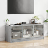 vidaXL Tv-meubel met glazen deuren 102x37x42 cm wit