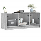 vidaXL Tv-meubel met glazen deuren 102x37x42 cm wit