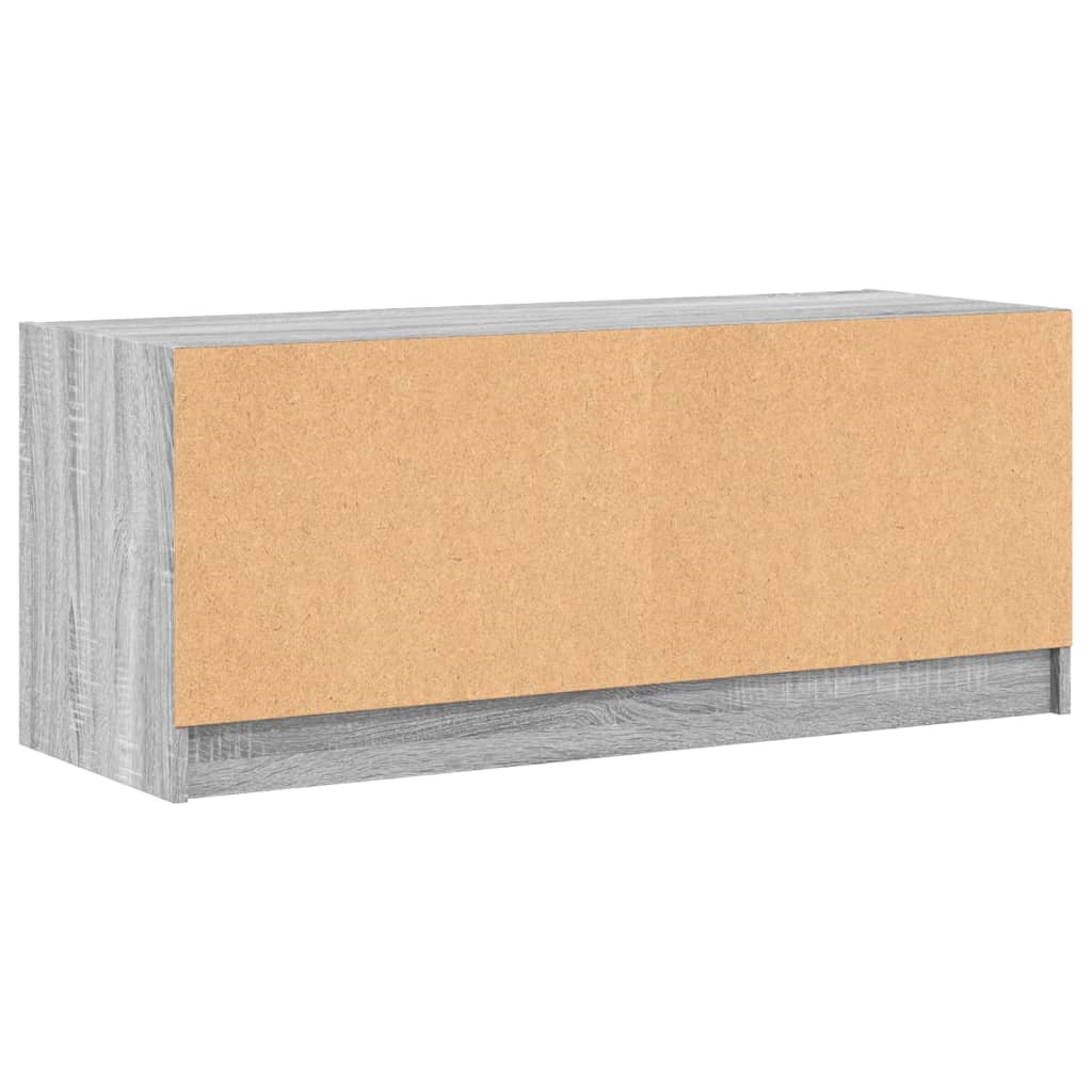 vidaXL Tv-meubel met glazen deuren 102x37x42 cm wit