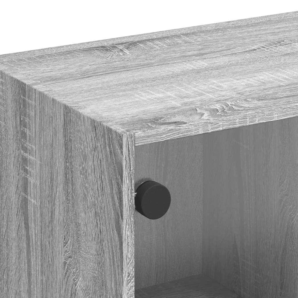 vidaXL Tv-meubel met glazen deuren 102x37x42 cm wit