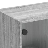 vidaXL Tv-meubel met glazen deuren 102x37x42 cm wit
