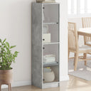 vidaXL High Cabinet with Glass Doors 35x37x142 cm White