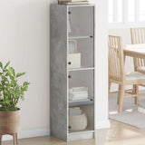 vidaXL High Cabinet with Glass Doors 35x37x142 cm White
