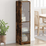 vidaXL High Cabinet with Glass Doors 35x37x142 cm White