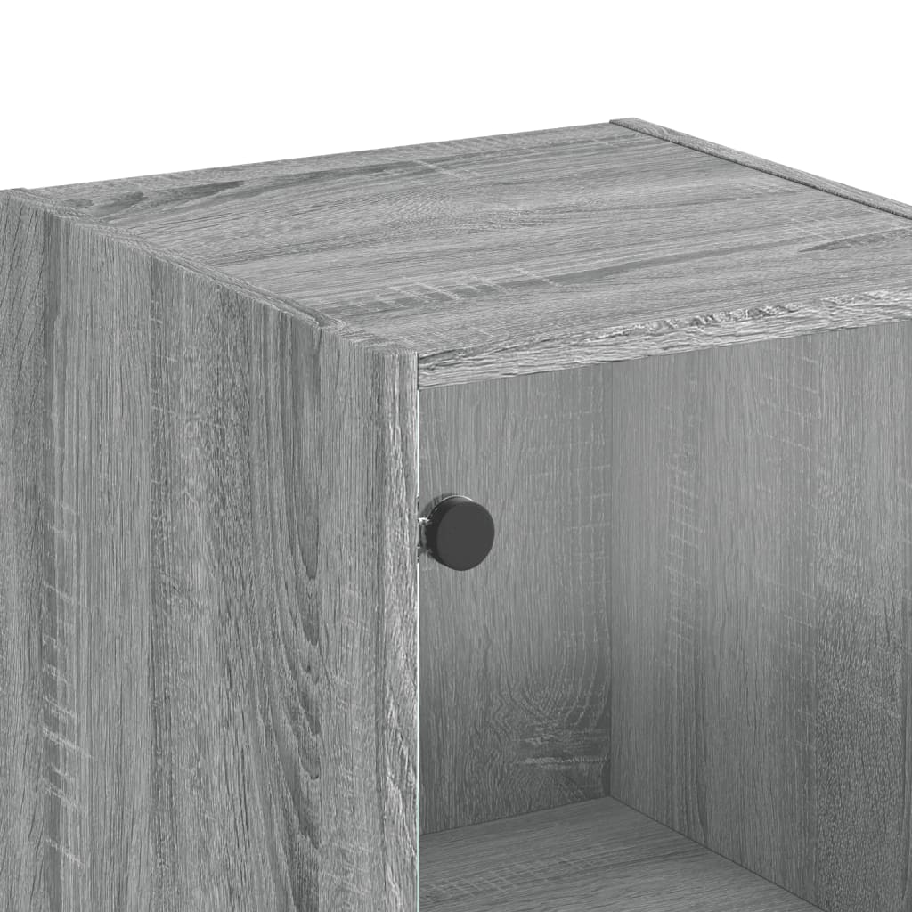 vidaXL High Cabinet with Glass Doors 35x37x142 cm White