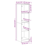 vidaXL High Cabinet with Glass Doors 35x37x142 cm White