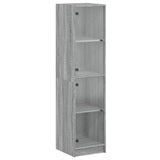 vidaXL High Cabinet with Glass Doors 35x37x142 cm White