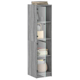 vidaXL High Cabinet with Glass Doors 35x37x142 cm White