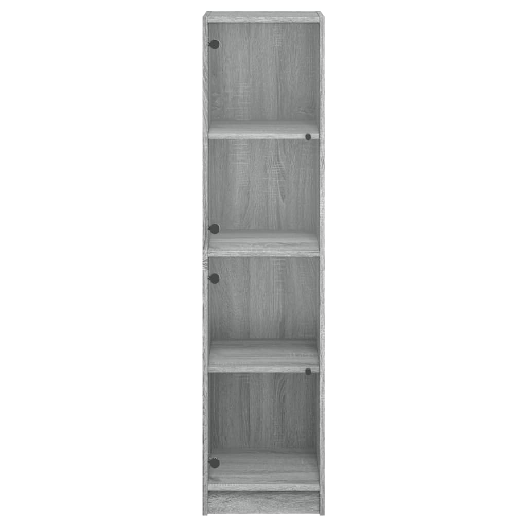 vidaXL High Cabinet with Glass Doors 35x37x142 cm White