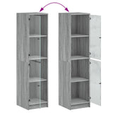 vidaXL High Cabinet with Glass Doors 35x37x142 cm White