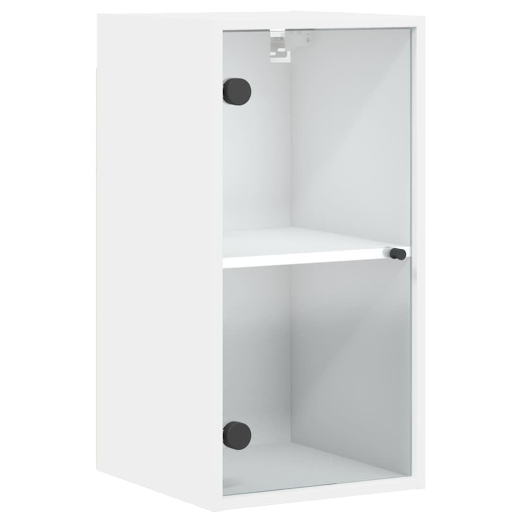 vidaXL Wall Cabinet with Glass Doors 35x37x68.5 cm White