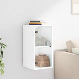 vidaXL Wall Cabinet with Glass Doors 35x37x68.5 cm White