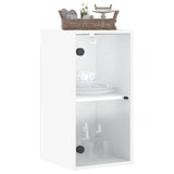 vidaXL Wall Cabinet with Glass Doors 35x37x68.5 cm White